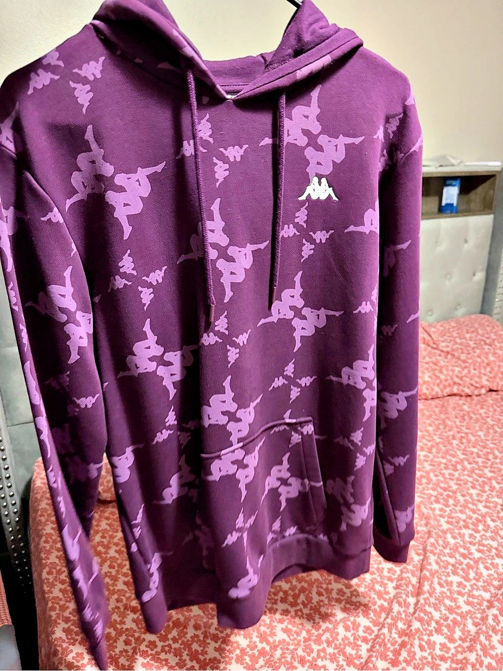 Kappa Purple Pattern Hoodie Size Large Like New
